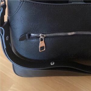 Louis Vuitton Black Crossbody Bag with Silver Hardware